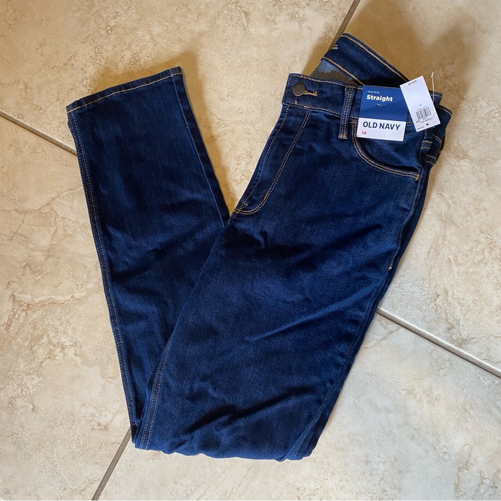 Old Navy Straight Leg Jeans in Dark Blue